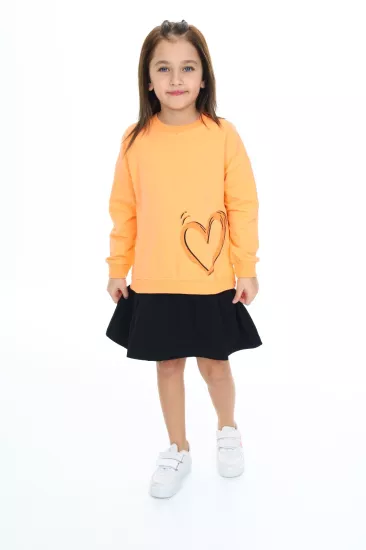 Toontoy Kız Çocuk Uzun Kollu Sweatshirt Elbise