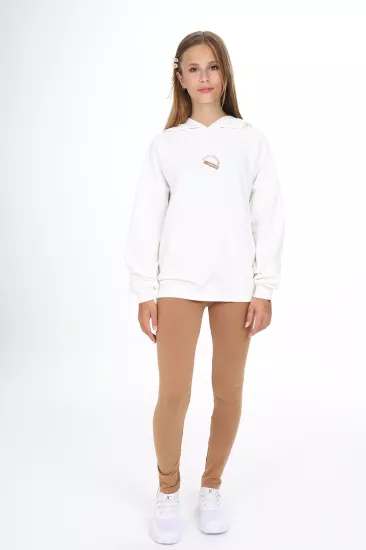 Toontoy Kız Çocuk Kapüşonlu Reglan Kol Sweatshirt Ve Tayt İkili Takım