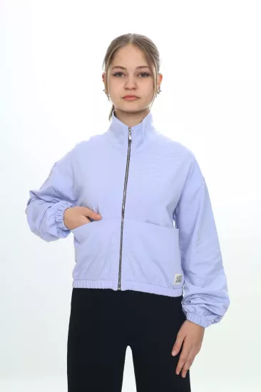 Toontoy Kız Çocuk Fermuarlı Kısa Sweatshirt