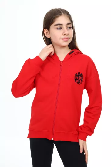 Toontoy Kız Çocuk Fermuarlı Kapüşonlu Sweatshirt