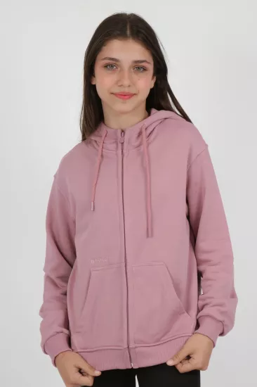Toontoy Kız Çocuk Fermuarlı Kapüşonlu Sweatshirt