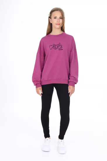 Toontoy Kız Çocuk Nakışlı Sweatshirt Ve Tayt İkili Takım